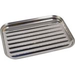 Edelstahl Grillschale, BBQ Grillzubehör, 35x24cm , 1x Grillschale