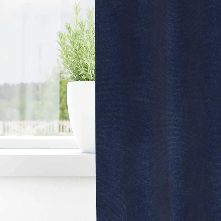 Verdunkelungsvorhänge 2 pcs | für Wohnzimmer & Schlafzimmer Dunkelblau 140 x 245 cm Samt – Bild 3