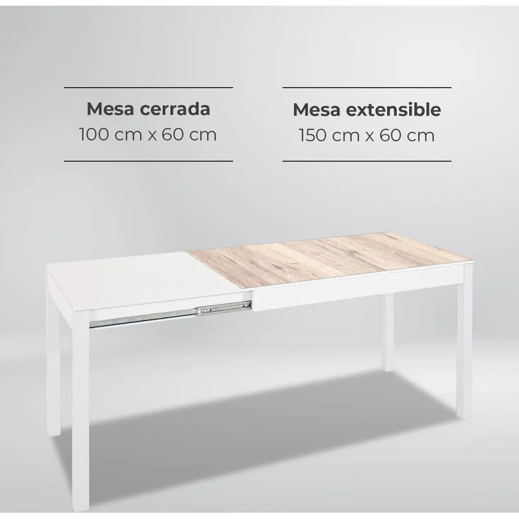 ASTIMESA küchentisch, 100x60 cm-extendida 150x60 cms – Bild 8