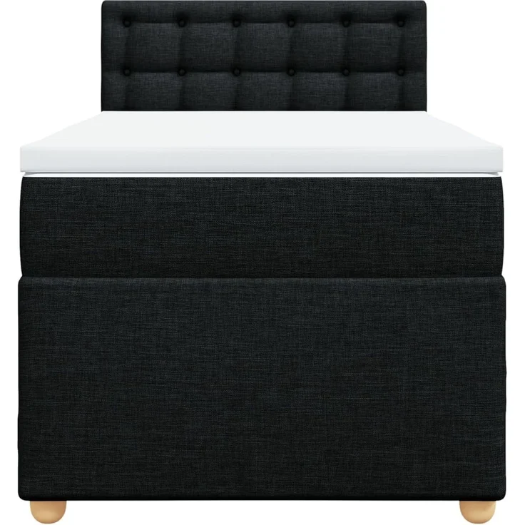 vidaXL Boxspringbett mit Matratze Schwarz 80x200 cm Stoff 3288823 – Bild 6