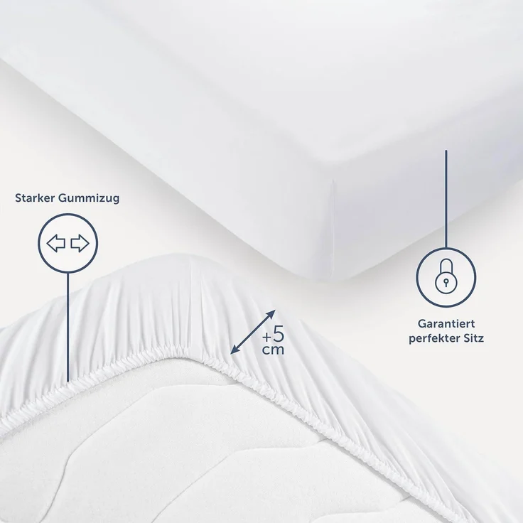 Blumtal® Spannbettlaken Microfaser - Spannbettlaken 90x190 cm - Oekotex zertifizierter Bettbezug in 90x190 cm - Bettlaken für Matratzen in 90x190 cm - Fitted Sheets - Laken 90x190 - Bettbezug - Weiß – Bild 3