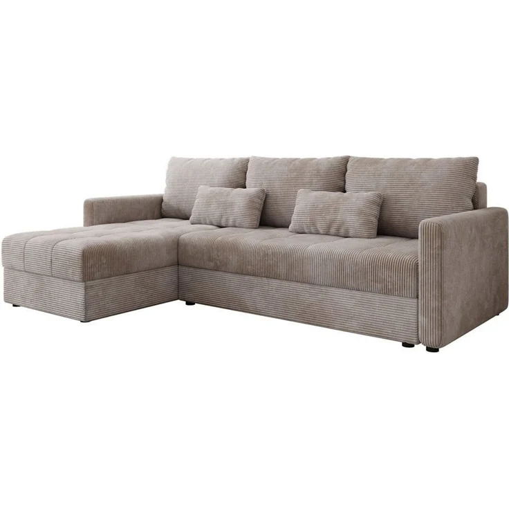 Luxusbetten24 Schlafsofa Designer Sofa Roma in Cord, mit Stauraum und Schlaffunktion – Bild 1