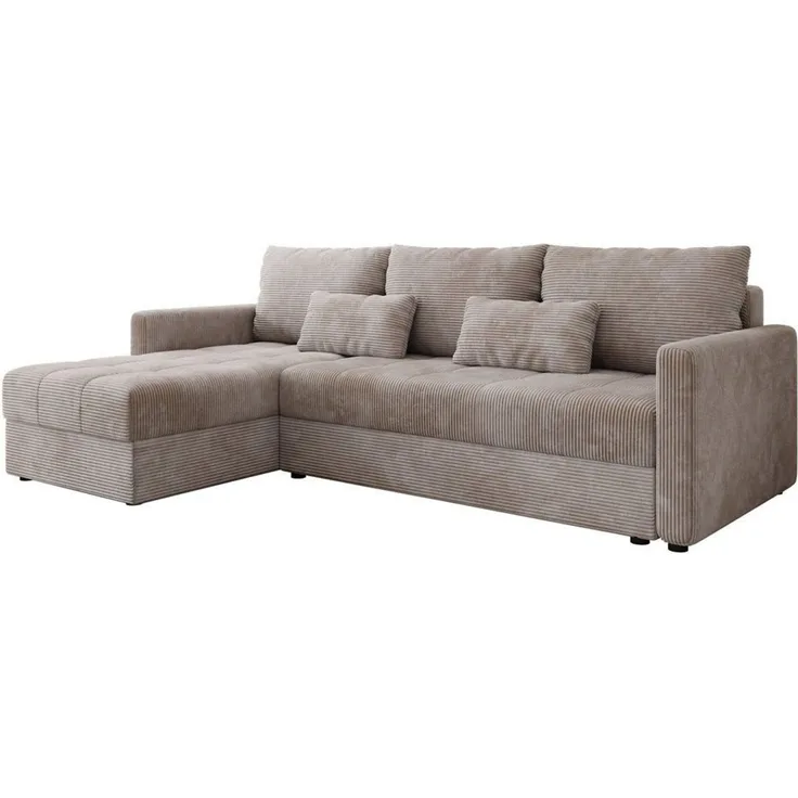 Luxusbetten24 Schlafsofa Designer Sofa Roma in Cord, mit Stauraum und Schlaffunktion