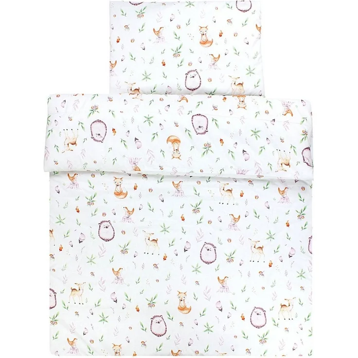 TupTam Kinderbettdecke-Set, Ganzjahresdecke, 2tlg., 1x Bettdecke, 1x Flachkissen, Lichtung / Rehe, 135x100 cm – Bild 4