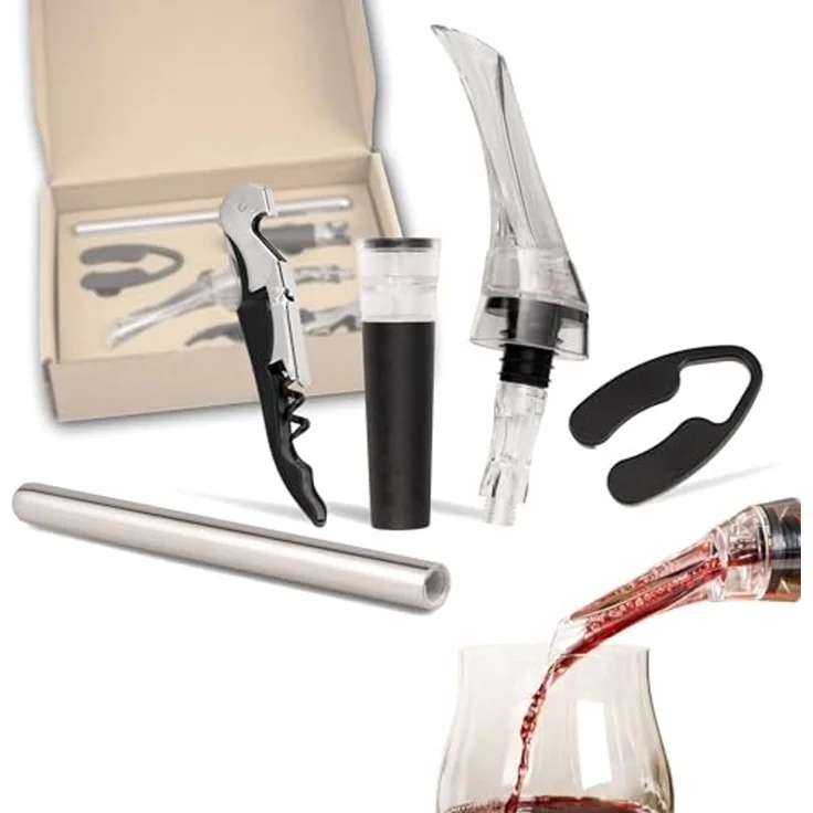 bremermann Sommelier-Set Wein-Set 5-tlg, inkl. Dekanter-Ausgießer, Sommelier-Set – Bild 1