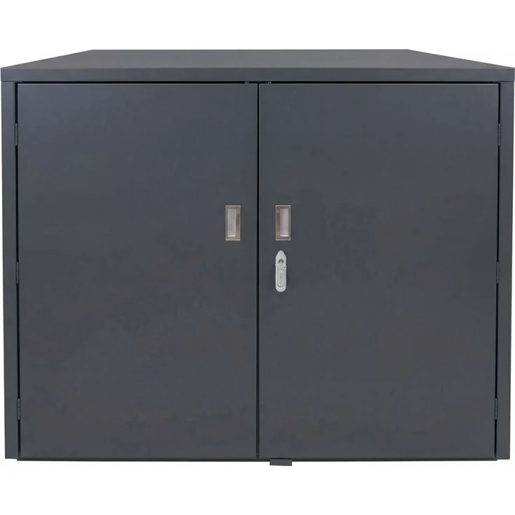 3er-Fahrradgarage HWC-P93, Fahrradunterstand Fahrradbox Bikebox, abschließbar verzinkter Stahl 124x148x208cm ~ anthrazit – Bild 7