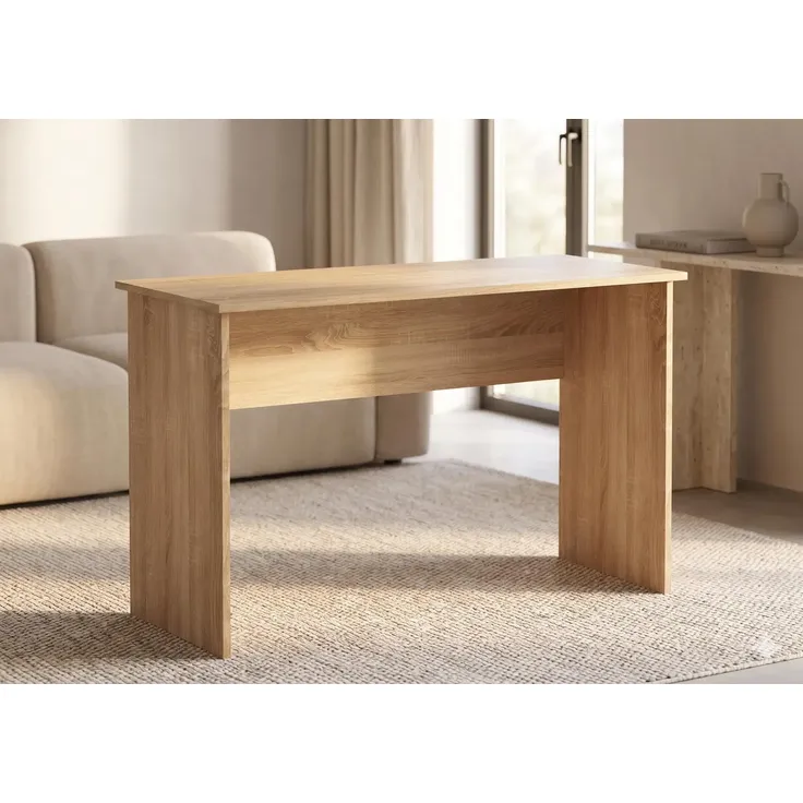 Sleepyshop24 Schreibtisch 90 cm - Modernes Computer Schreibtisch Weiß - Großer Arbeitstisch für Home Office, Kinderzimmer, Studenten - Stabiler PC Tisch, platzsparend 90x75x51 (Sonoma)