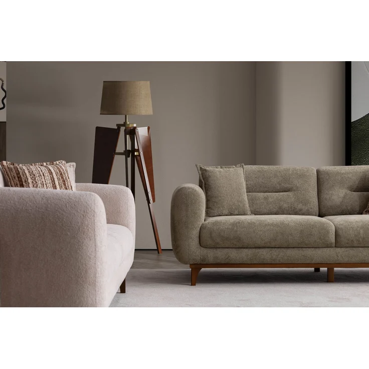 Sitzgruppe/Sofa Set - Wohnzimmergarnitur "Banksia" 3+3+1-Beige – Bild 5