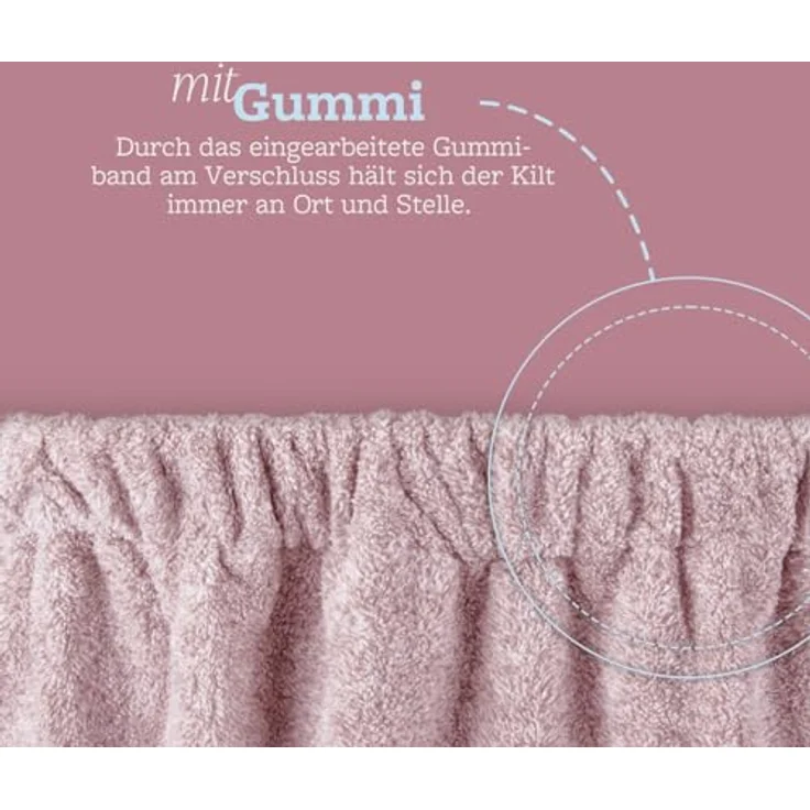 Bestlivings Saunatuch Herren 60x145cm, Sauna Kilt "Flauschig" Saunahandtuch mit Gummizug und Knopfverschluss – Bild 8