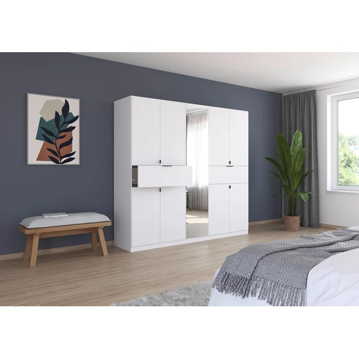 rauch Drehtürenschrank Kleiderschrank Schrank Garderobe Wäscheschrank TICAO (Schubladen in der Höhe variabel positionierbar) mit 2 geräumigen Schubladen, viel Stauraum MADE IN GERMANY – Bild 4