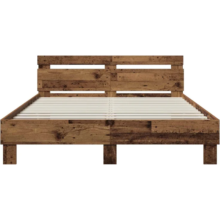 vidaXL Bettrahmen Altholz 135 x 190 cm Holzwerkstoff 3446594 – Bild 4