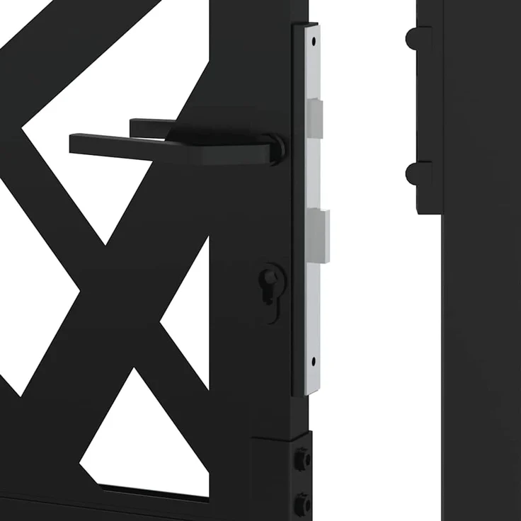 vidaXL Gartentor Schwarz 100x150 cm Stahl Leichtes Design 4100951 – Bild 8
