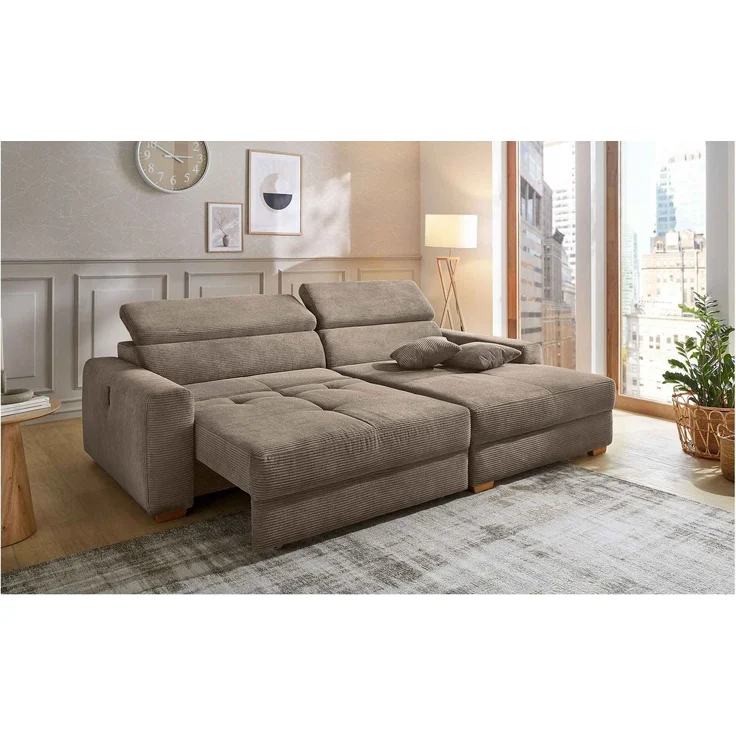 Wohnlandschaft Sammy / Slider, Braun, 277 x 80 x 187 cm – Bild 6