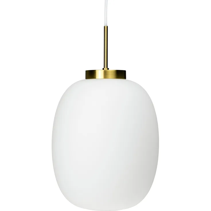 Dyberg Larsen DL39 Opal Pendelleuchte, LED Hängelampe für Esstisch, skandinavisches Design mit Messingaufhängung