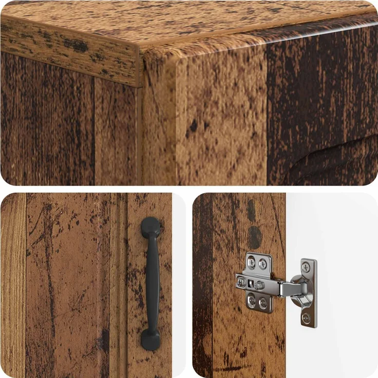 vidaXL Badezimmerschrank mit offenem Regal UTRECHT Altholz 897703 – Bild 6