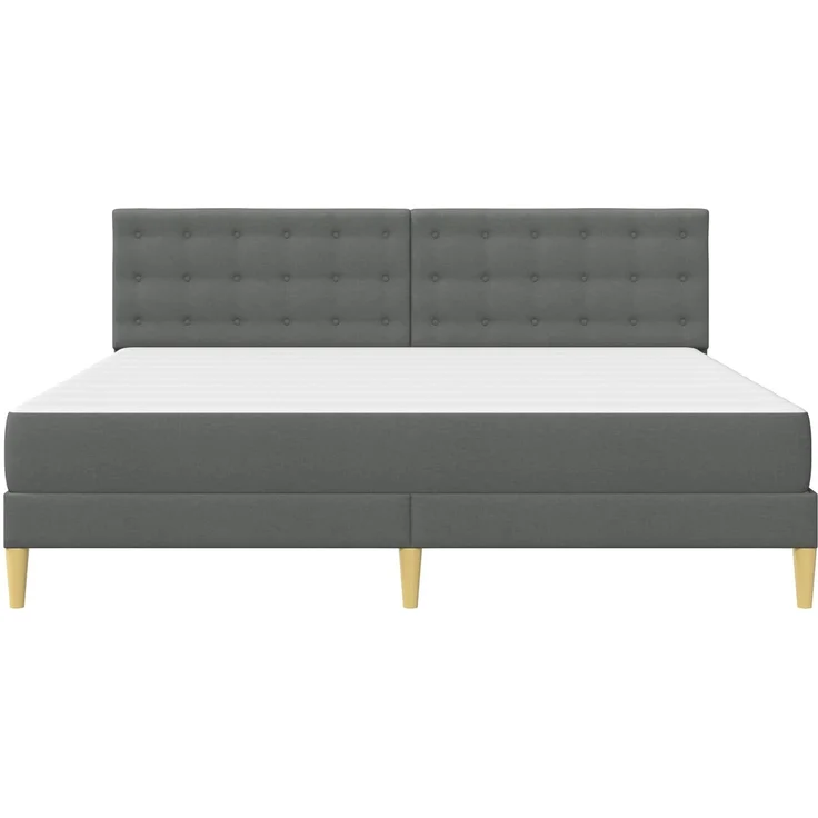 vidaXL Bettgestell mit Matratze Dunkelgrau Stoff 3415266 – Bild 6