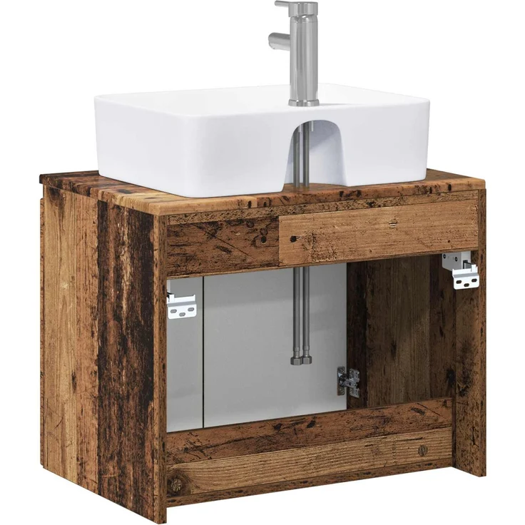 vidaXL Waschbeckenschrank Altholz 62,5 x 44,5 x 80 cm Holzwerkstoff 3404328 – Bild 7