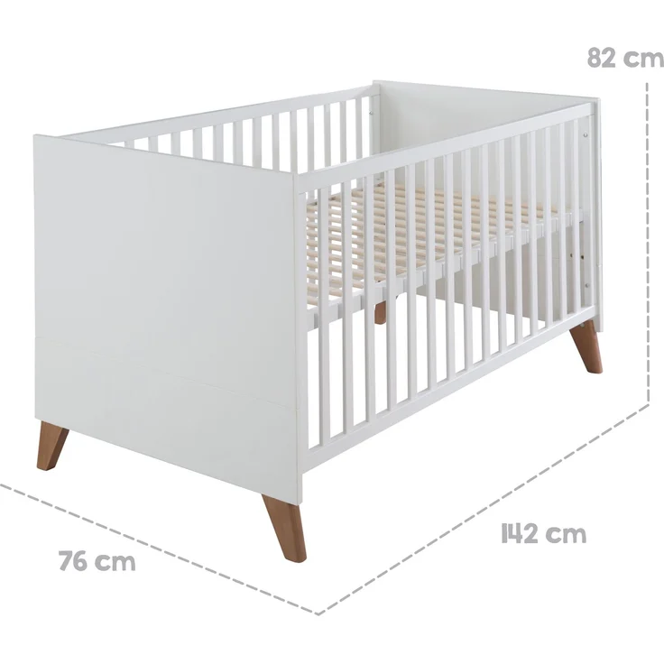 roba Kombi-Kinderbett 'Ole' 70 x 140 cm - 3-fach höhenverstellbar - 3 Schlupfsprossen - Weiß – Bild 10