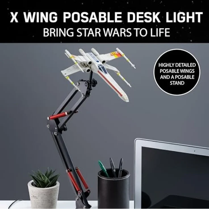 Paladone Star Wars X Wing Posable Desk Light, 15cm (5. 9") Wide Replica Ship with LED Lighting, Powered by Included USB Cable – Bild 3