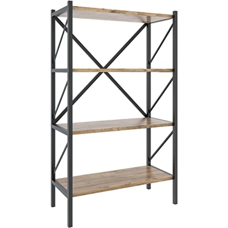 MID.YOU Regal Mid.you in Honigeiche, 4 Fächer, 66x121x34 cm, stehendes Bücherregal aus Holzwerkstoff – Bild 4