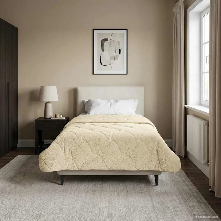 vidaXL Winterbettdecke 155 x 220 cm Winter Creme Atmungsaktiv 42026368 – Bild 4