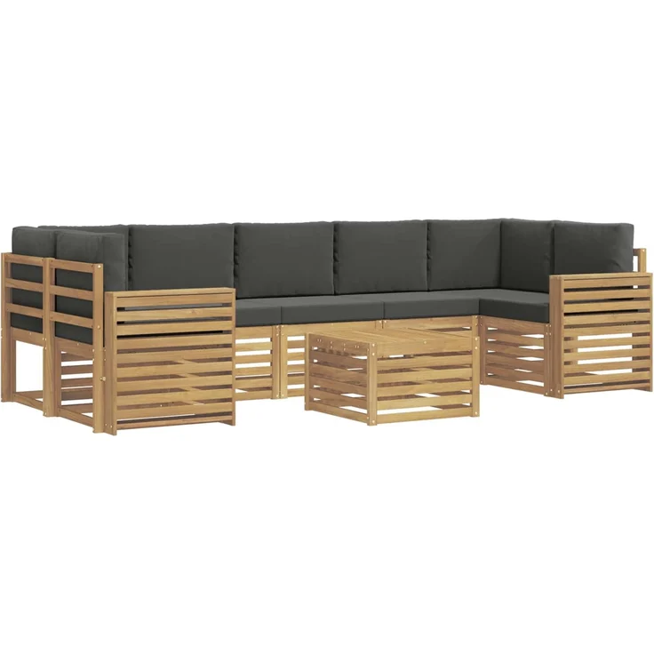 vidaXL Outdoor-Sofagarnitur 8 stk. 7-Sitzer Weiß und Anthrazit 3391562 – Bild 2