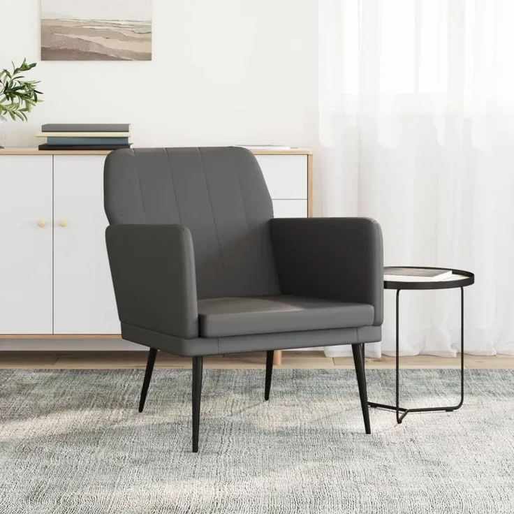 Sessel wohnzimmer, Relaxsessel Grau 61x78x80 cm Kunstleder