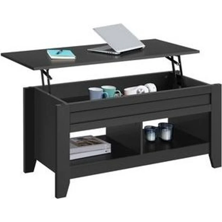 Yaheetech Couchtisch, Kaffeetisch Sofatisch mit Höhenverstellbarer Platte – Bild 4