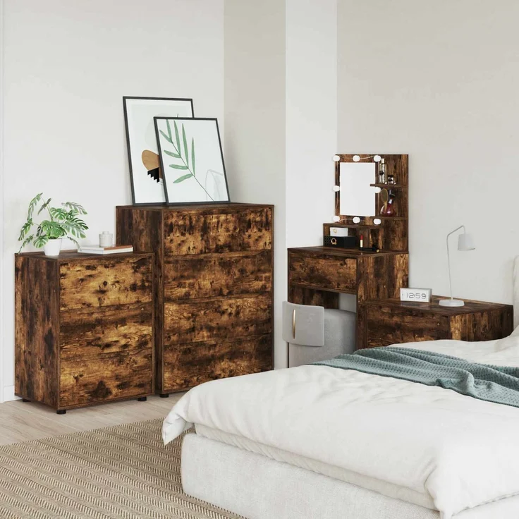 vidaXL Stauraumschränke 80 x 48 x 105 cm Holzwerkstoff Räuchereiche 3406230 – Bild 4