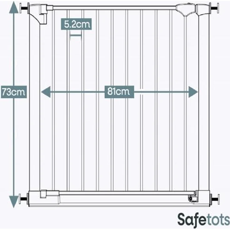Bettacare Sicherheitsstuffen Haustiergitter, Weiß, 96cm - 103cm, Extra Niedrige Durchgangshöhe, 81cm Extra Breite Türöffnung, Einteiliges Extra Breites Gitter für welpen und Hunde – Bild 4