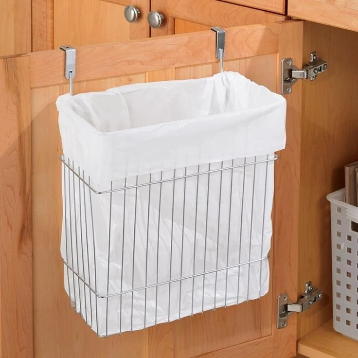 mDesign Hängekorb Schrankregal Aufbewahrungskorb Organizer 2er Set Metall Silber – Bild 7