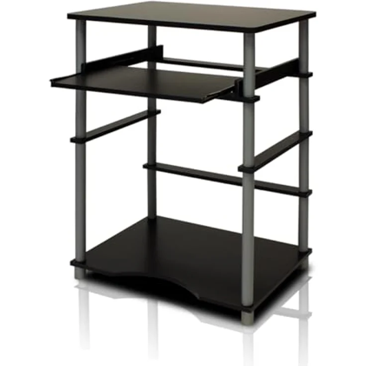 Furinno Laptop Notebook Schreibtisch, holz, Schwarz/grau, 39.62 x 39.62 x 75.18 cm – Bild 5
