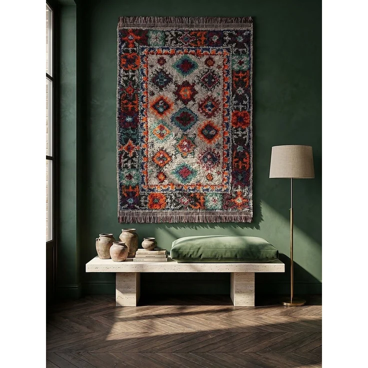 KADIMA DESIGN Teppich TAFRAUT Schlafzimmerteppich Hochflor 133x190 Multi kuschelig weich, Rechteckig, Höhe: 34 mm, Polyester recycelt, 30 mm, 2590 g/m², rutschhemmend, pflegeleicht – Bild 2