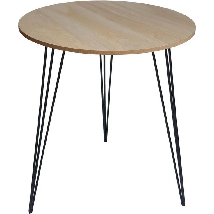 Meinposten Beistelltisch Couchtisch rund Holz Metall Tisch Nachttisch Holztisch Blumenhocker (1-St), Durchmesser: 40 cm Höhe: 45 cm Stärke der Holzplatte: 1 cm
