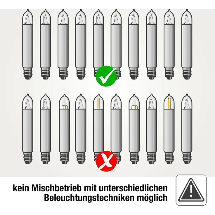hellum Ersatz-Kerzen für Schwibbogen, 10 Stück 16V 4W Schaftkerze für Weihnachtsbaum Kerzen Lichterketten innen und außen mit 15 Brennstellen, Birnen für Lichterbogen E14/ 16V/ 4W/ 34 Lumen 905007 – Bild 5