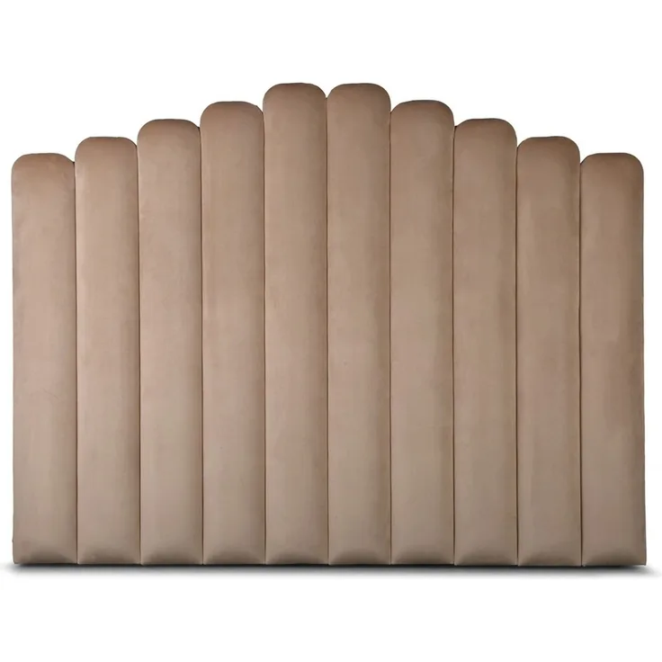 Casa Padrino Luxus Samt Bett-Kopfteil Camel 200 x H. 140 cm - Luxus Hotel & Schlafzimmer Möbel