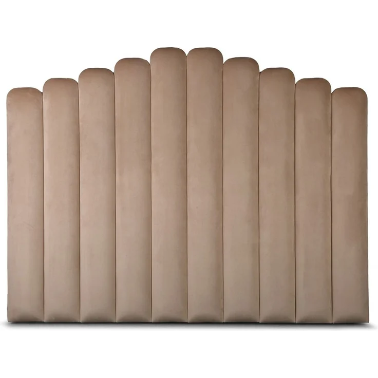 Casa Padrino Luxus Samt Bett-Kopfteil Camel 200 x H. 140 cm - Luxus Hotel & Schlafzimmer Möbel