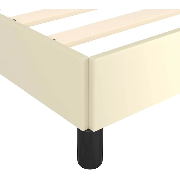 Doppelbett, Bettgestell Modernen mit Kopfteil ohne Matratze Creme 160x200 cm d941e – Bild 7