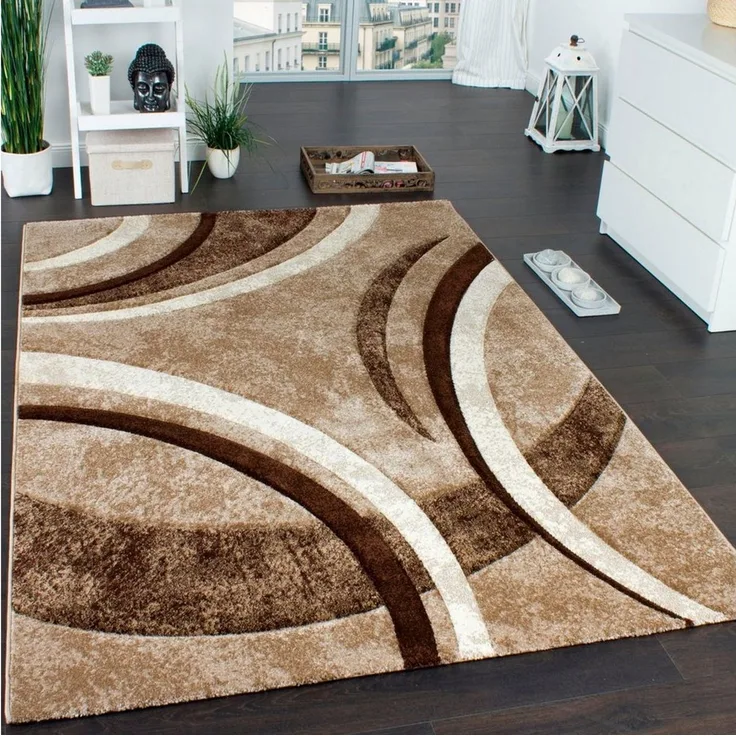 Paco Home Teppich Brillance 758, rechteckig, Höhe: 18 mm, Kurzflor, modernes geometrisches Design, auch als Läufer