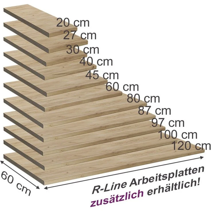 Küchenarbeitsplatte R-Line Goldkraft Eiche 97 cm Vicco – Bild 2