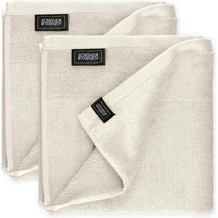 SCHÖNER WOHNEN-Kollektion Handtücher Sense, Frottee (2-St), mit Velourborte, hautschmeichelnde Airtouch Qualität, super weich
