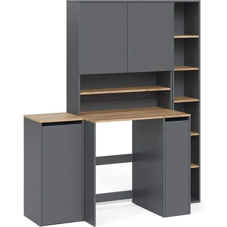 Badmöbel-Set Viktor Anthrazit/Goldkraft Eiche 4-teilig Vicco – Bild 1