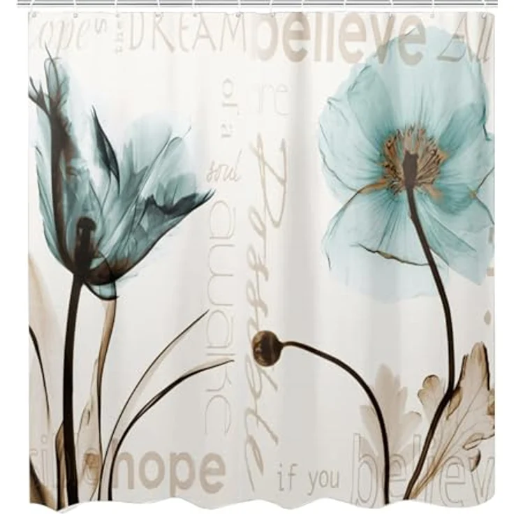M&W DAS DESIGN Duschvorhang 180x200 Shower curtains Anti schimmel Waschbar Badezimmer gardinen – Bild 4