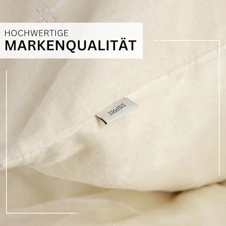 Esprit Bettwäsche FLANELL Winter Bettwäsche, Baumwolle, 1 teilig, 135 x 200 cm in Creme – Bild 6