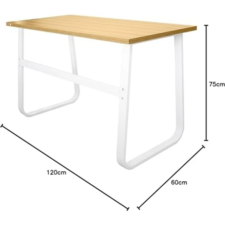 GARDENIA Computertisch, PC-Tisch, Schreibtisch für Studio mit Holzplatte, Tisch im Industriestil aus Holz und Metall, 120 x 60 x 75 cm – Bild 2