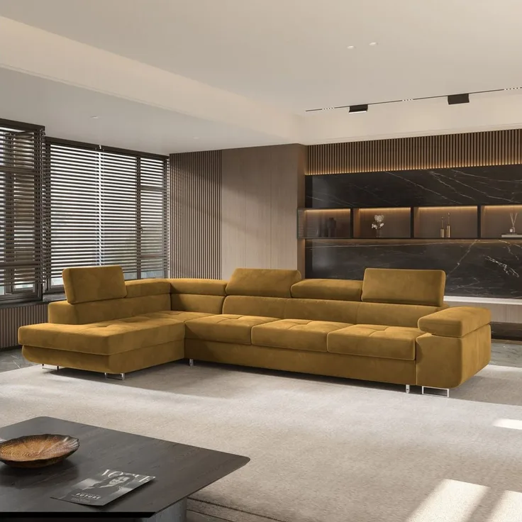 Masseno Ecksofa VICENTE mit Schlaffunktion L-Form, Sofa mit Bettkasten