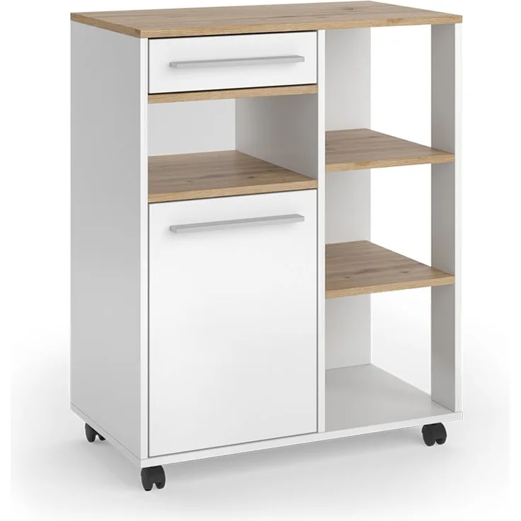 Küchenbuffet Pure Weiß/Artisan-Eiche 72.2 x 90.8 cm Vicco