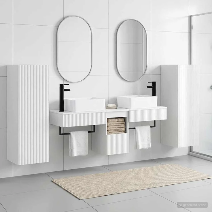 vidaXL Badezimmerschrank-Set 5 stk. Hochglanz Weiß 136 x 35 x 80 cm 3405977 – Bild 1