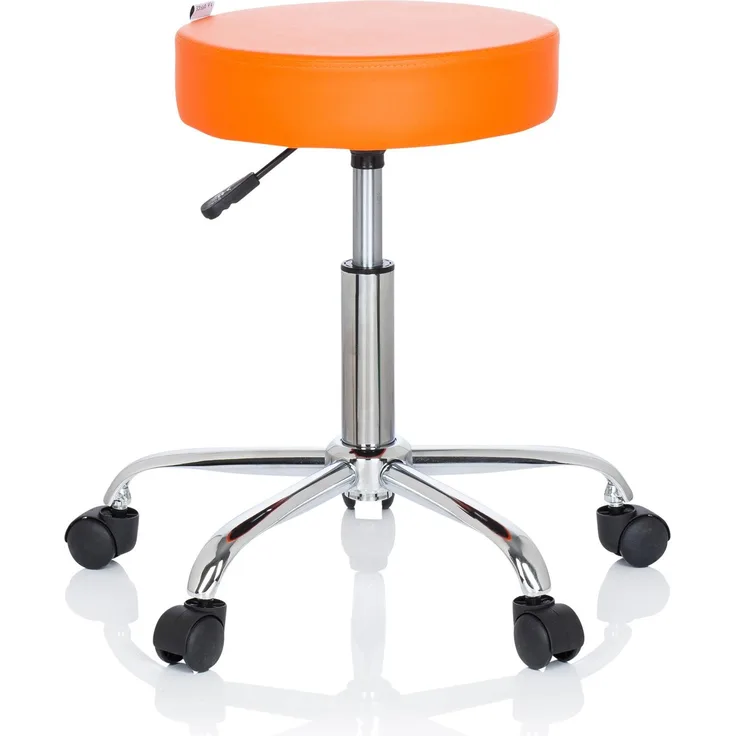 hjh OFFICE Arbeitsstuhl Arbeitshocker OPERATOR II Kunstleder, Orange