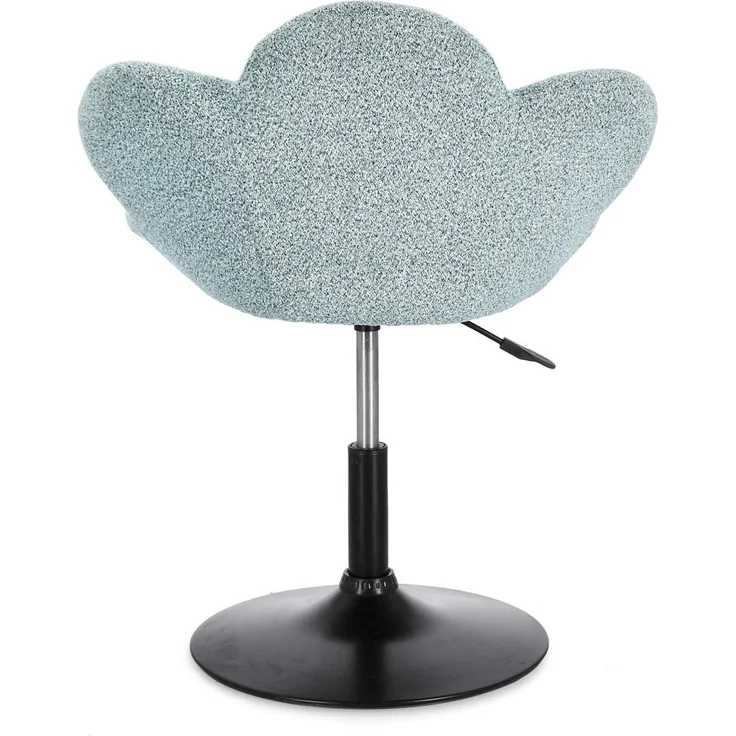 Esszimmerstuhl Fleur 2er-Set, Stoff und Metall, höhenverstellbar, modern, schwarz aquamarin – Bild 4